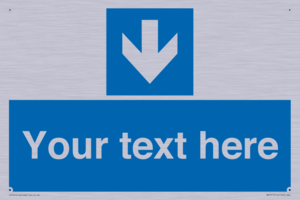 Custom Directional signage blue down arrow 